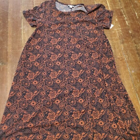 NWT lularoe blue and red floral carly dress Small - Picture 1 of 3